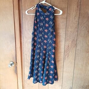 Taylor & Sage Navy Floral Sleeveless Dress Size XL Boho A-Line